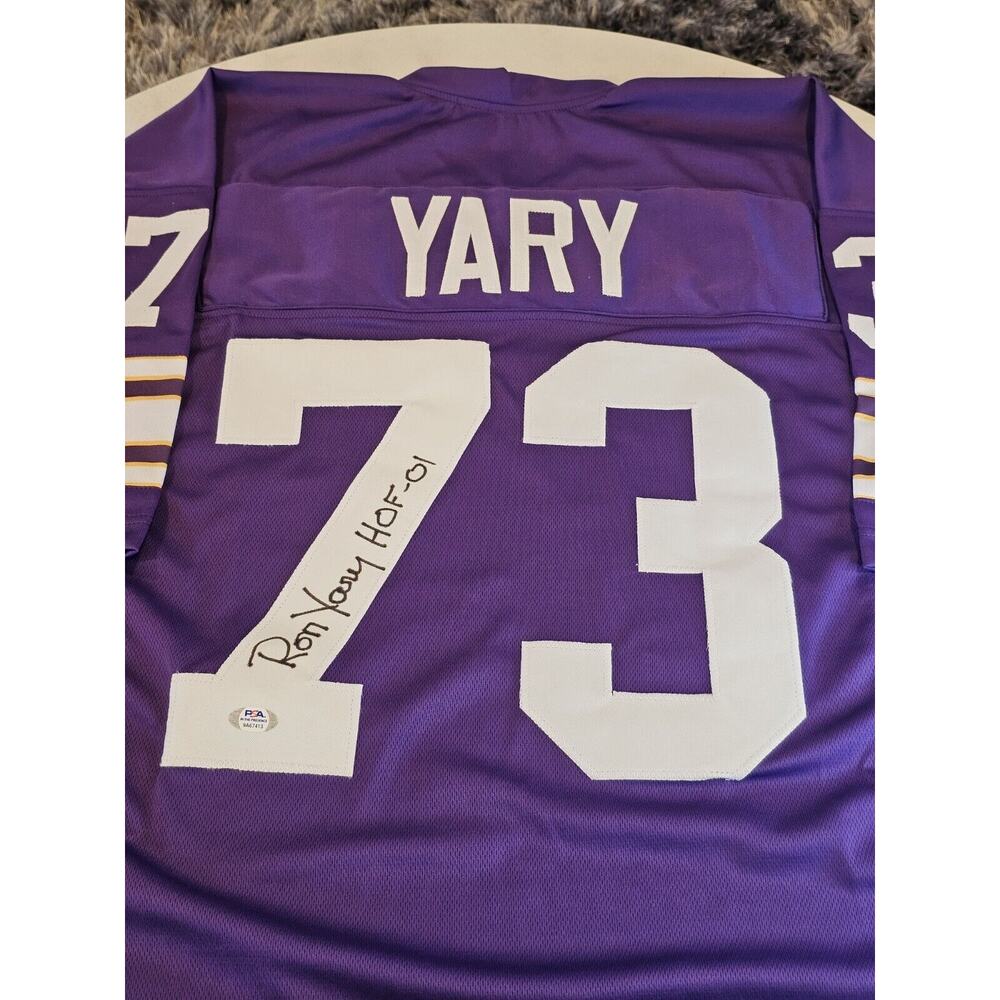 Ron Yary Autographed/Signed Jersey PSA/DNA Sticker Purple Custom Jersey